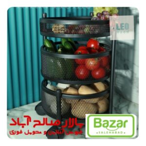 جا پیازی ۳ طبقه گردان چرخ دار