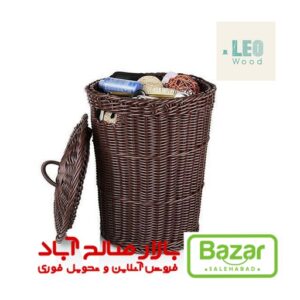 سبد بافت رخت چرک درب‌دار
