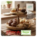 شیرینی‌خوری 2 طبقه چوب گردو