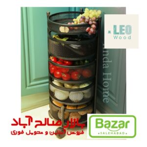 جاپیازی 5طبقه فلزی گردان چرخ‌دار