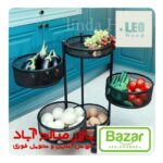 جاپیازی 5طبقه فلزی گردان چرخ‌دار