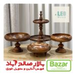 سرویس پذیرایی 4تکه چوب گردو سوپر براق شکلاتی درب دار