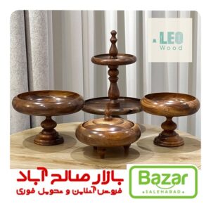 سرویس پذیرایی 4تکه چوب گردو سوپر براق شکلاتی درب دار