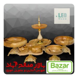 سرویس پذیرایی 5 تکه چوب گردو براق پایه نئوکلاسیک