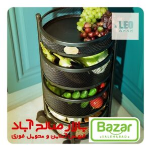 جا پیازی 4 طبقه گردان چرخ دار