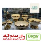 ست پذیرایی لیلیوم 5 تکه پایه گل برنجی