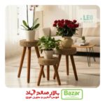 پایه گلدان 3 سایز حصیری
