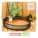 سینی گرد فلزی کف چوبی