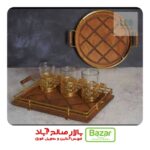 سینی مفتول چوبی طلایی آبکاری فورتیک