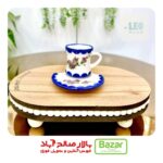 فنجان کمر باریک و نعلبکی گل سرخی