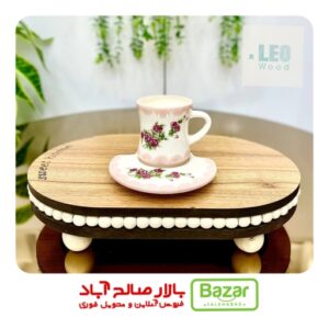 فنجان کمر باریک و نعلبکی گل سرخی