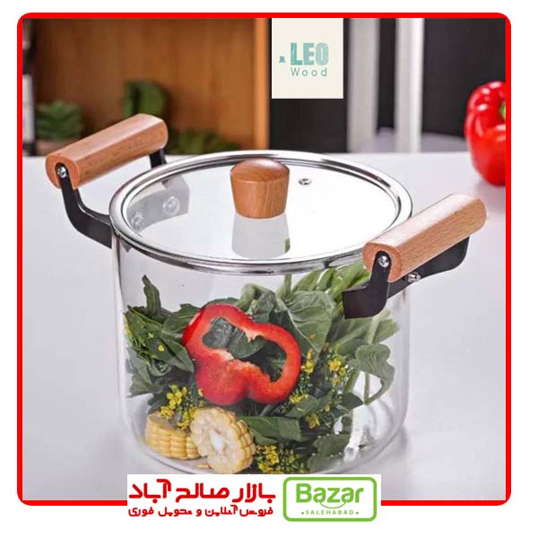 قابلمه پیرکس دسته چوبی قابلمه پیرکس دسته چوبی