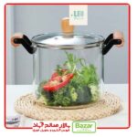 قابلمه پیرکس دسته چوبی