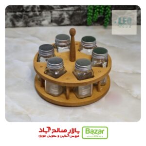 جا ادویه دسته خراطی مکارتی 6 خانه گرد