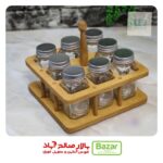 جا ادویه دسته خراطی مکارتی 8 خانه مربع