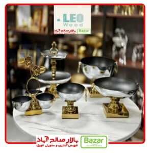 سرویس پذیرایی 5 تکه لوتوس رنگی آبکاری