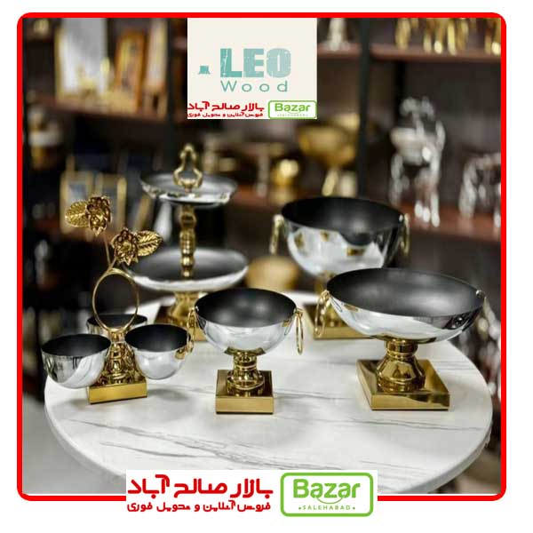 سرویس پذیرایی 5 تکه لوتوس رنگی آبکاری سرویس پذیرایی 5 تکه لوتوس رنگی آبکاری