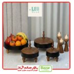 سرویس پذیرایی مینیمال سنگ کورین صدفی و چوب گردو