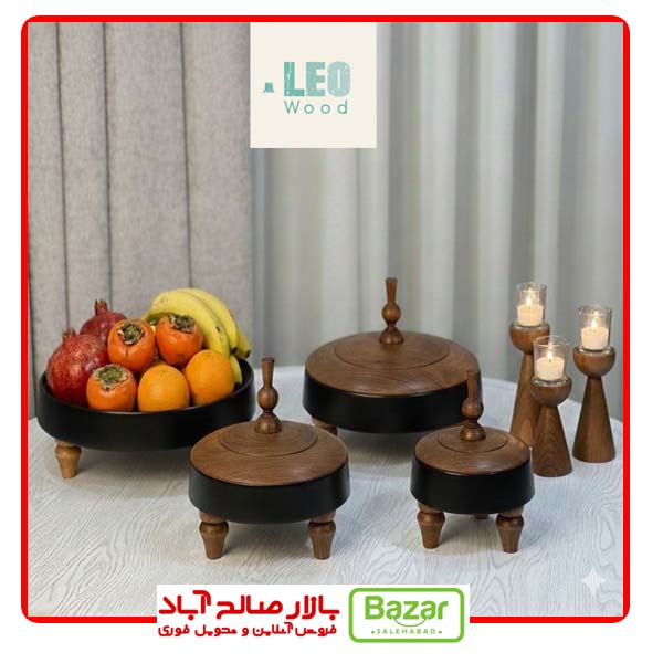 سرویس پذیرایی مینیمال سنگ کورین صدفی و چوب گردو سرویس پذیرایی مینیمال سنگ کورین صدفی و چوب گردو