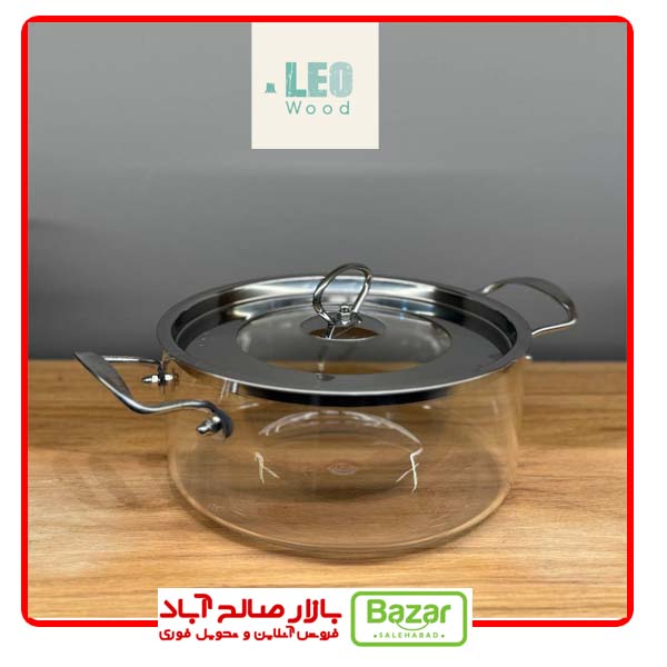 قابلمه پیرکس نقره ای استیل 3.5 لیتر قابلمه پیرکس نقره ای استیل 3/5 لیتر