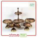 سرویس پذیرایی 5 تکه چوب گردو سوپر براق شکلاتی پایه فلزی