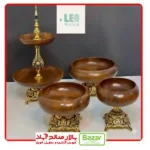 سرویس پذیرایی 4 تکه چوب گردو سوپر براق شکلاتی پایه نئوکلاسیک