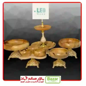 سرویس پذیرایی 5 تکه چوب گردو سوپر براق پایه نئوکلاسیک