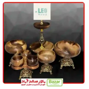 سرویس پذیرایی 5 تکه چوب گردو سوپر براق پایه نئوکلاسیک